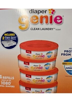 Playtex Diaper Genie Max Fresh Refill bags with a Clean Laundry Scent and Anti-M